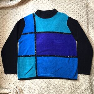 Vintage Draper's & Damon's Beaded Sequin Sweater Petite Large